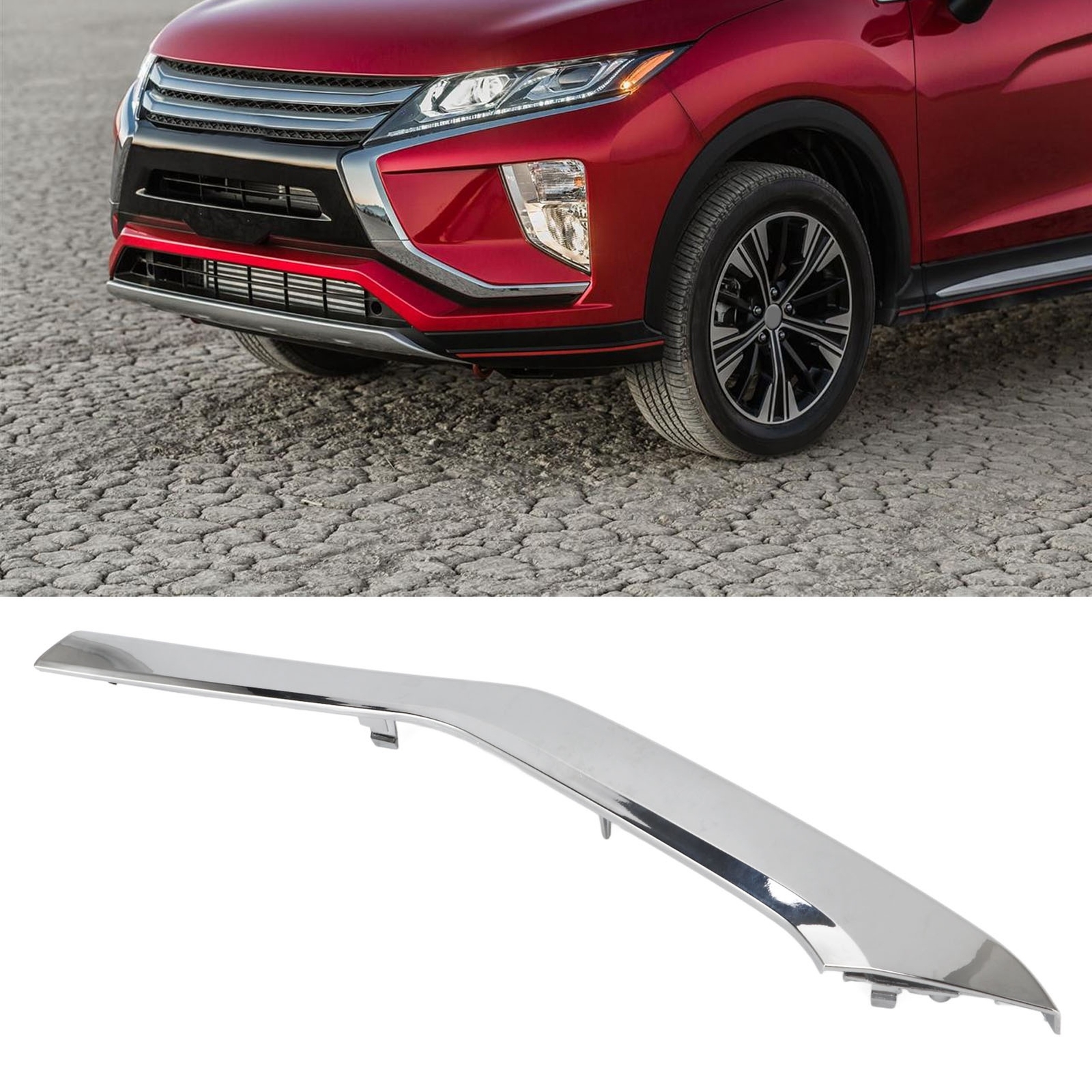 Front Lower Chrome Bumper Trim For 2017-2020 Nissan Rogue – Direct Fit, Bolt-On, 62072-6FL0A