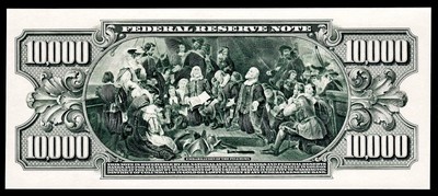 Face of 1897 $10 Educational Proof Print or Intaglio Impression by BEP