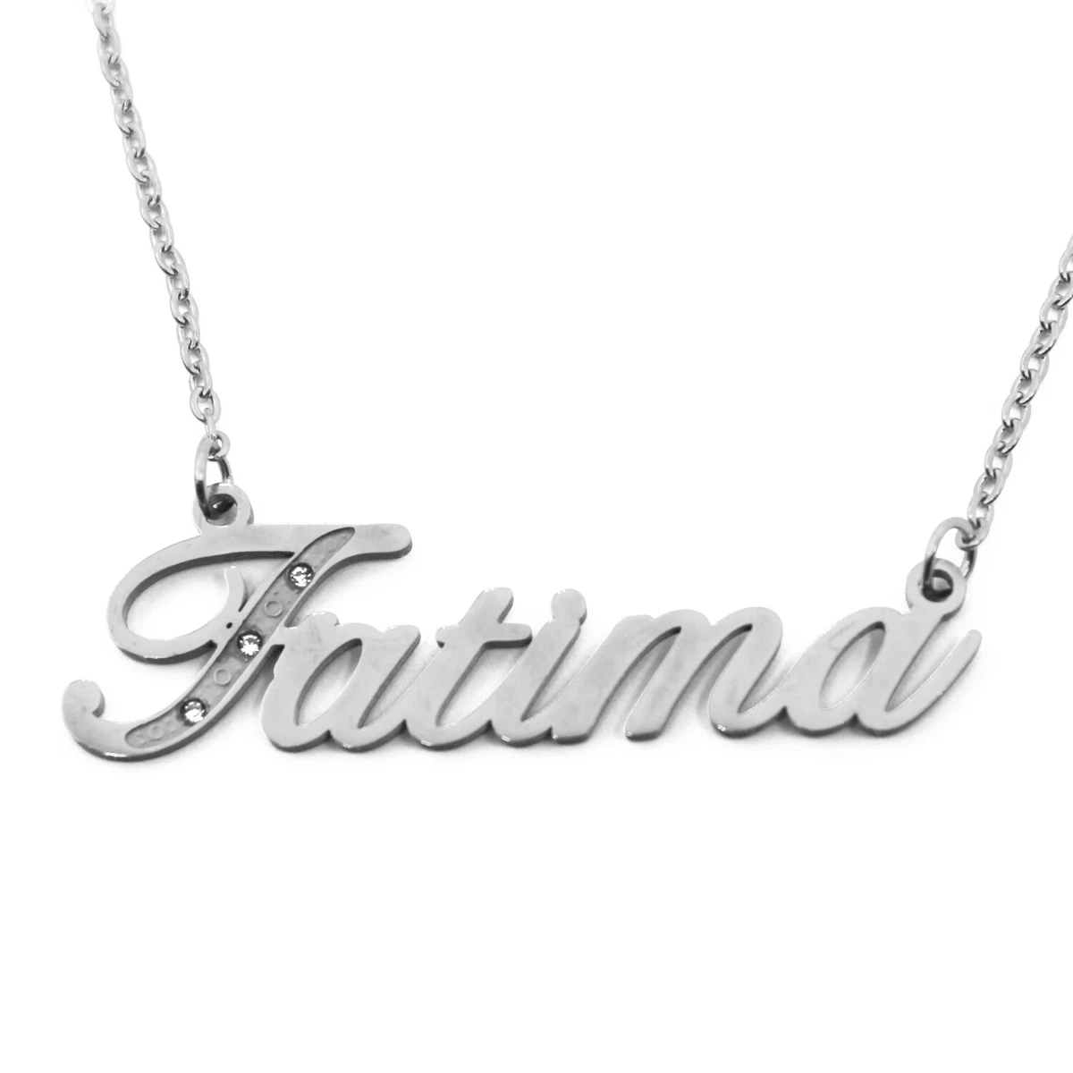 FATIMA Name Necklace Personalized Gold Silver Necklace Gift