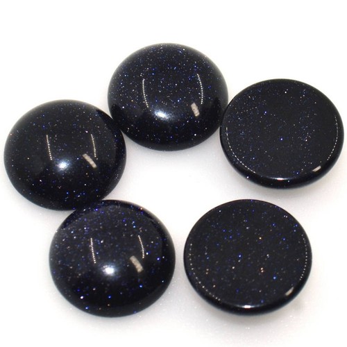 Round Cabochon Synthetic Blue Gold Stone 6mm To 15mm Calibrated Loose Gemstone