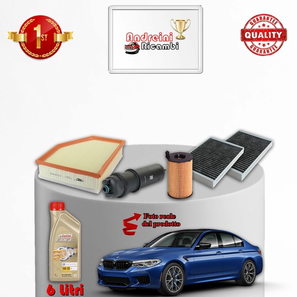 Set Service 4 Filter Und ÖL X Bmw Serie 5 G30 520 Diesel 120KW 163CV 2017->-image