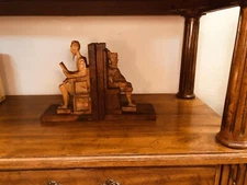 Bookends Carved Wooden “Don Quixote Sancho Panza “ Spain Tramp Art CW   m3