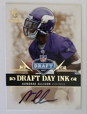 2007 UD SP Rookie Threads Draft Day Ink Card #DDI-AA Aundrae Allison Auto ?. rookie card picture