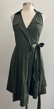 White House Black Market Green Sleeveless Wrap Dress sz 8 New NWT