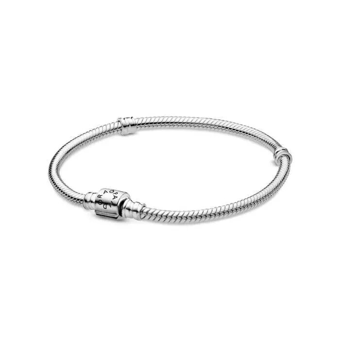 Pandora Sterling Silver Snake Chain Charm Bracelet 21cm 8.26 Inch