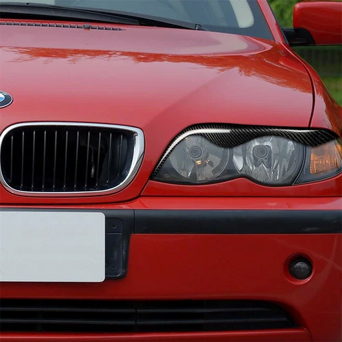 Carbon Fiber Headlight Eyelids Eyebrow Trim For BMW E46 328i 330i 325i 1999-04 - Bild 5 von 12