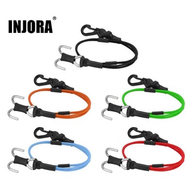 INJORA 270mm Elastic Strap Rescue Rope with Hooks for 1/18 1/24 RC Crawlers(2)