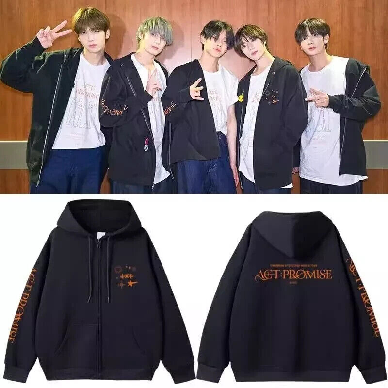 Kpop TXT 2024 World Tour Act Promise Unisex Zipper Cap Black Kpop TXT 2024 World Tour Act Promise Unisex Zipper Cap Black