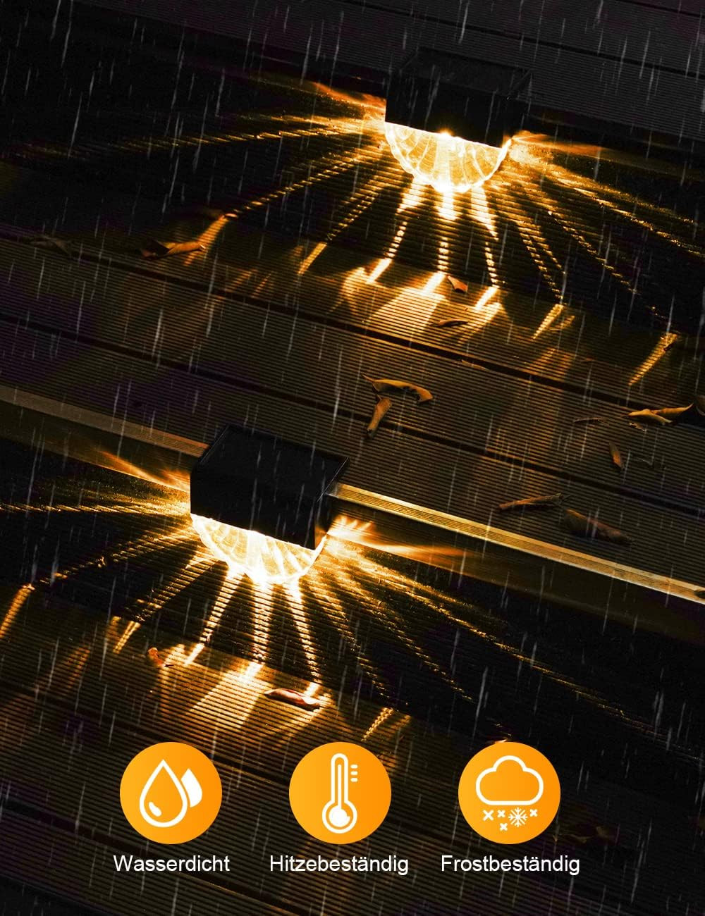 Luci Solari Da Giardino, 4Pcs Faretti Solare Led Da Esterno, 2 Mode,Bianco Caldo - 4