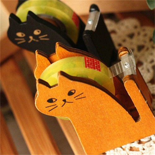 Funny Cute cat shape wooden tape Dispenser tape dispenser /tape cutter~ XF - Picture 4 of 13