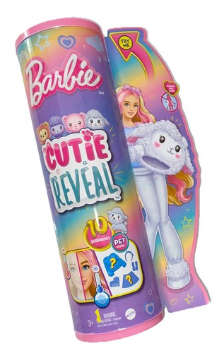 Barbie Cutie Reveal Doll NEW Pet Lamb Plush Costume 10 Surprises Blonde Hair - Picture 4 of 20