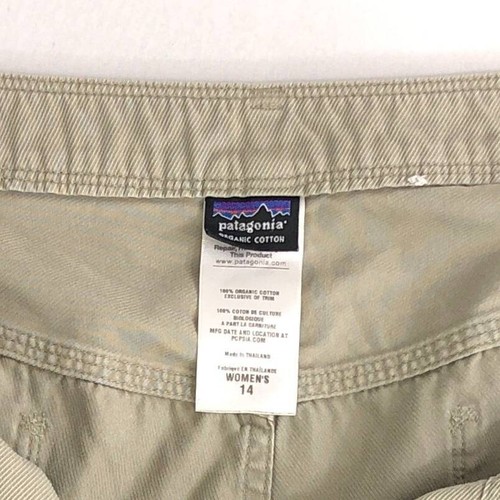Patagonia Womens Cargo Pants Beige Mid Rise Pockets 100% Cotton Zipper 14 - Picture 8 of 8