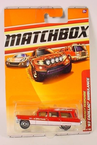 MATCHBOX # 55 RED/WHITE '63 CADILLAC AMBULANCE - Picture 2 of 2
