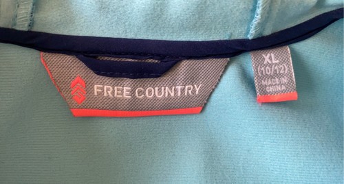 Free Country Yourh Waterproof Active Classic Teal Jacket Hoodie SZ 10/12 - Picture 4 of 4