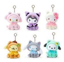 Japanese Anime Cartoon Fluffy Plush Keychain Key Fob Bag Tote Poncho Cape Toy