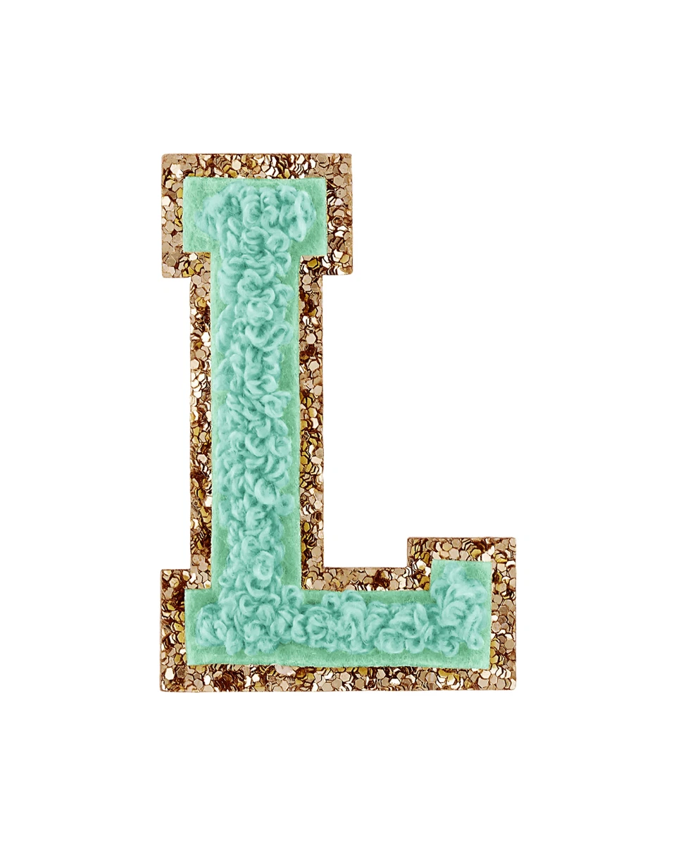 Stoney Clover Lane Pistachio Green Glitter Varsity Letter Patches