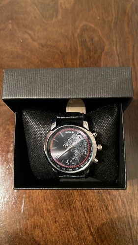 WOKAI Mens Quartz Watch Casual Work Black Leather Strap Band Analog Gift Watch - Picture 7 of 7
