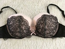2014 Victoria's Secret Dream Angels LINED DEMI Bra 32DDD Pink White Black Lace