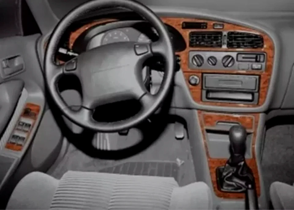 TOYOTA CAMRY FIT 1991 - 1996 NUEVO JUEGO PREMIUM KIT DE MOLDURAS DE TABLERO DE MADERA DE CEREZO BURL Foto 4 de 4