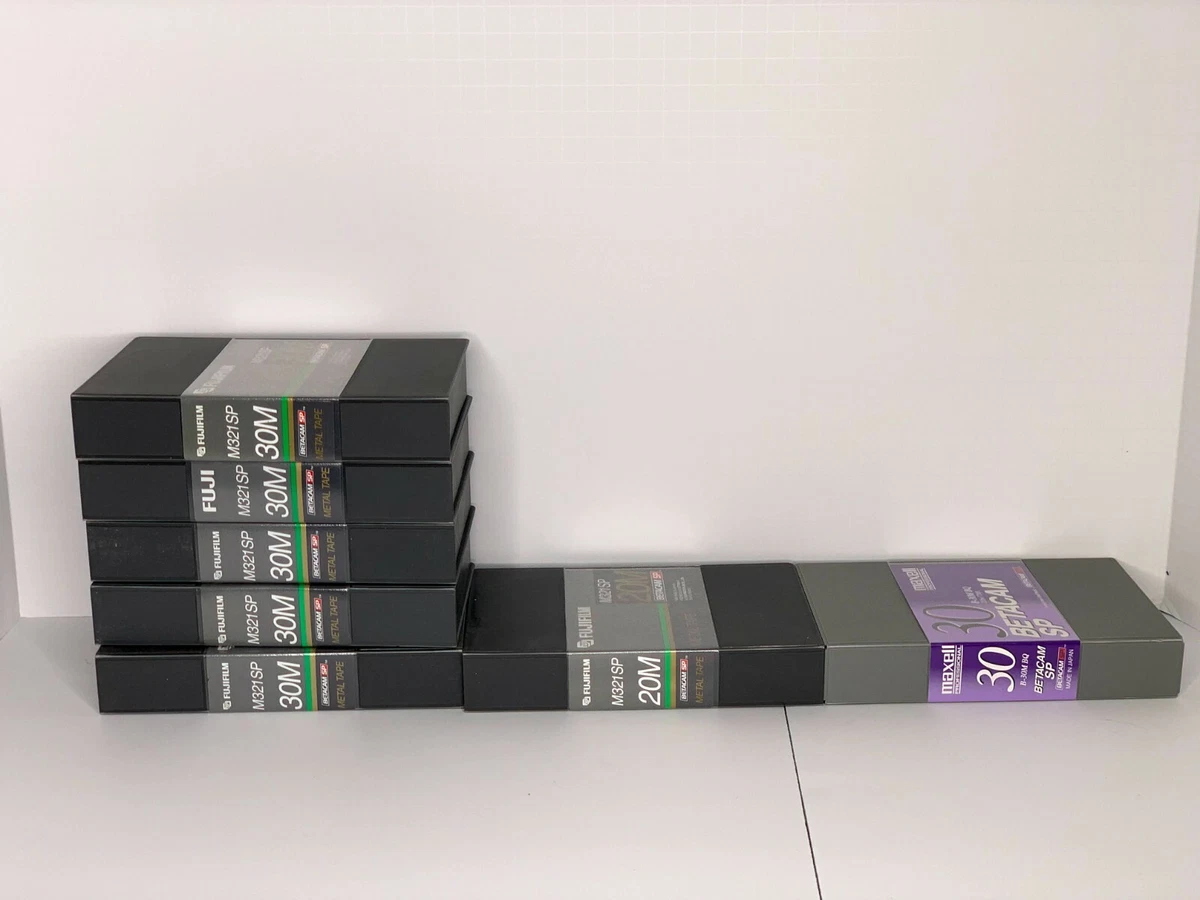 Lot of 6 Betamax Betacam SP 30M Fujifilm Metal Tapes M321SP, 1 Maxell B-30M BQ