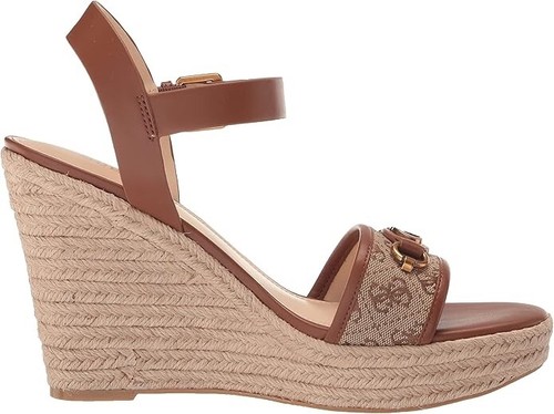 Guess Zapatos Mujer 11 M Marrón Alpargata Logo Cuñas Plataforma Sandalias Hisley - Imagen 4 de 13