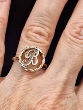 Vintage 9ct Gold Initial Letter B Ring, Size N, Fully Hallmarked