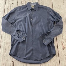 Ben Sherman Tailored Slim Long Sleeve Button Front Shirt Men's Large Blue