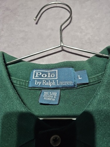 Ralph Lauren Polo Shirt Mens Large Green Orange Pony Logo Short Sleeve Cotton - Picture 5 of 7
