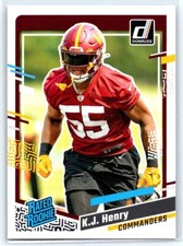 2023 Panini Donruss - Rated Rookie #400 K.J. Henry (RC) Commanders