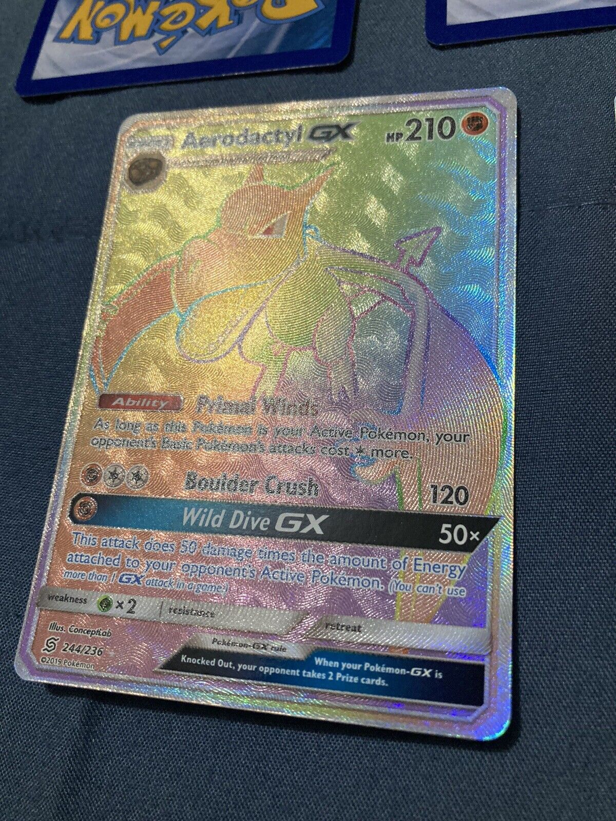 Pokemon Trading Card Game 244/236 Aerodactyl GX : Rare Rainbow Card : SM11  Unified Minds - Trading Card Games from Hills Cards UK