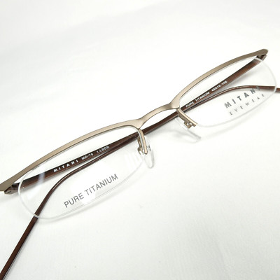Mitani Titanium Brown Half-Rim Eyeglasses FRAMES  ME-76 48-18-148 Japan NWOT