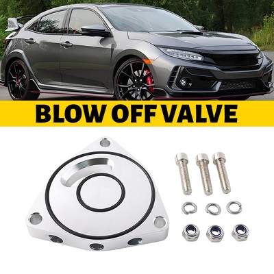 Blow Off Valve Plate Spacer Blue Billet Silver For Honda Civic Vortex 2015-2021