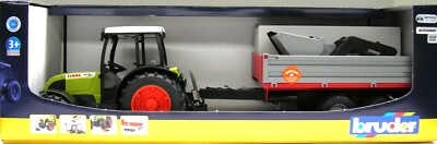 1/16 Claas Nectis 267 F With Frontloader And Trailer by Bruder 2112