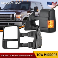 L+R Power Heated Tow Mirrors for 1999-2007 Ford F250 F350 F450 F550 Amber Signal