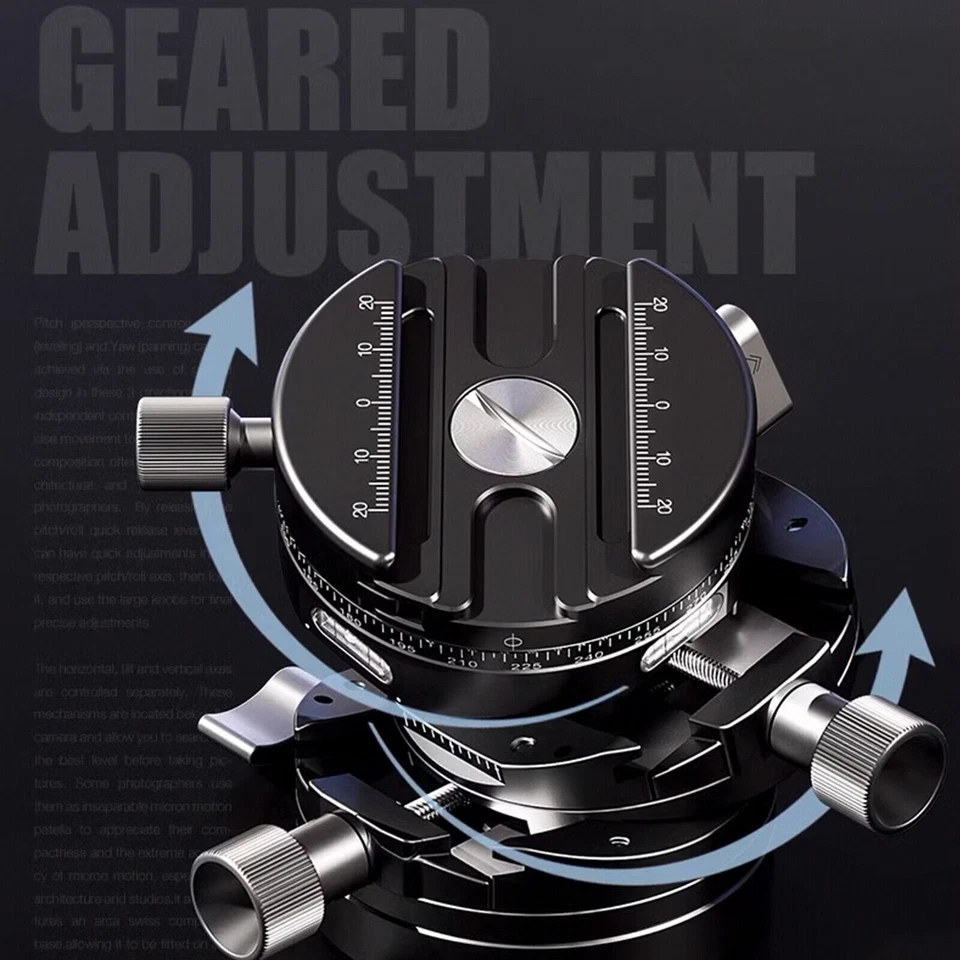 Cabezal engranado 3D Leofoto G20 con placa QR cabezal de trípode para cámara Stock en EE. UU. Foto 4 de 4