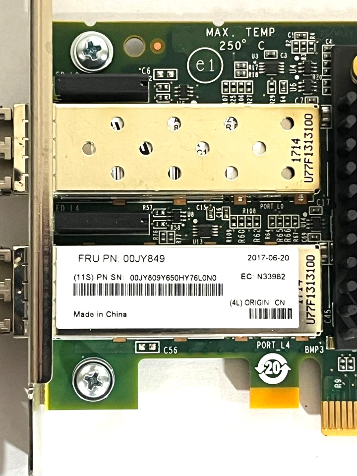 EMULEX LPE16002 16Gb Fiber Channel Dual Port HBA w/ 2x 16G SFPs LENOVO 00JY849 - Image 4 of 4