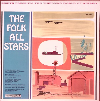 ZENITH PROMOTIONAL THE FOLK ALL STARS PETE SEEGER CLANCY BROS EX VINYL LP 209-57