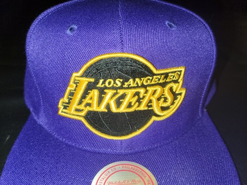 Mitchell & Ness Los Angeles Lakers NBA Snapback Black Pop Hat Purple/Yellow OSFA - Picture 2 of 8