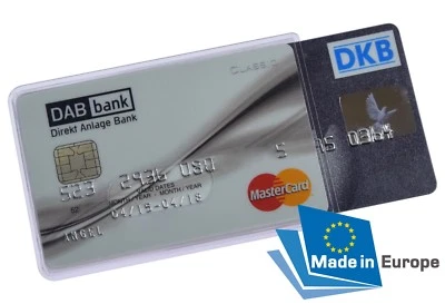 EC Kartenhülle Doppelbox für 2 Bankkarten Transparent STABIL Kreditkartenhülle