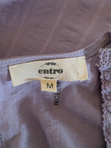 Lilac Ruffle Cotton Peplum Blouse Size Medium Cottagecore Coquette Soft Dainty - Picture 5 of 7