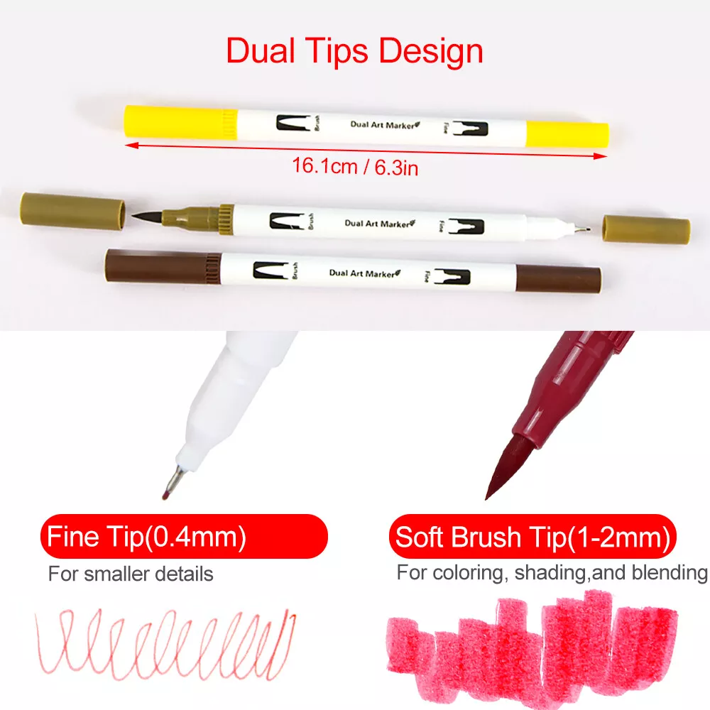 Manufacturer Price 0.4mm Artist Sketch Markers Colors Double Headed Soft  Tip Marker, soft tip markers 