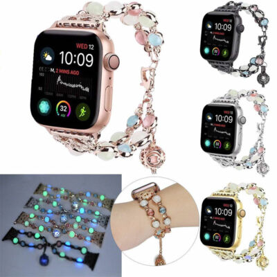 Luminous Pearl Beads Bracelet Strap Watch Band For Fitbit Versa / Versa 2 / lite