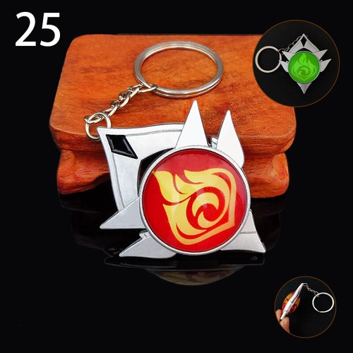 Genshin Impact Inazuma Vision Metal Cosplay Key Ring Keychain Collection Gift - Picture 34 of 37