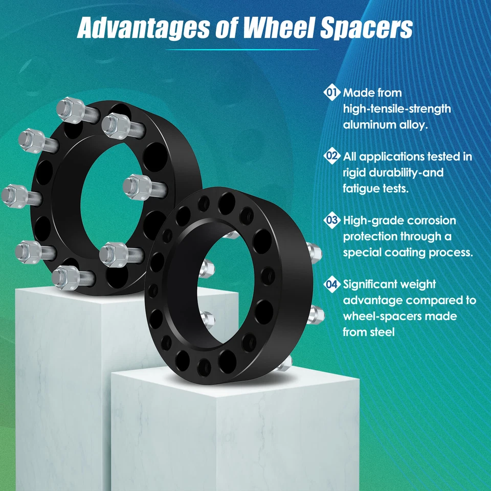 4 piezas espaciadores de rueda 2" 8x170 14x2 para Ford F-250 F-350 Super Duty Ford Excursion Foto 4 de 4