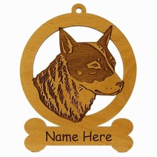 Australian Cattle Dog Head Ornament 081335 Personalized With Your Dog's Name