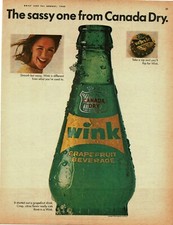 1965 WINK Grapefruit soda Sassy one from Canada Dry Vintage Print Ad