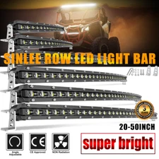Slim Curved 20 26 32 38 44 50 LED Light Bar Single Row Off Road Driving ATV SUV