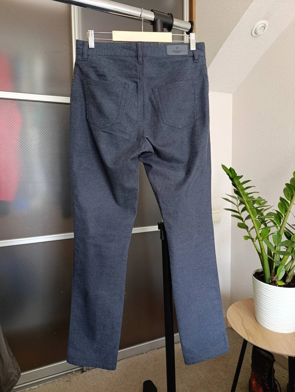 Hackett Flannel logo-patch straight-leg Trousers