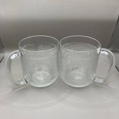 IITTALA Finland Krouvi 50 CL  Mug Cup Frosted Ribbed Glass Oversize Beer X2 SET