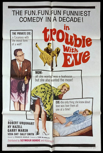 IN TROUBLE WITH EVE Original Movie Poster Sexy UK Comedy Hy Hazel Vera Day